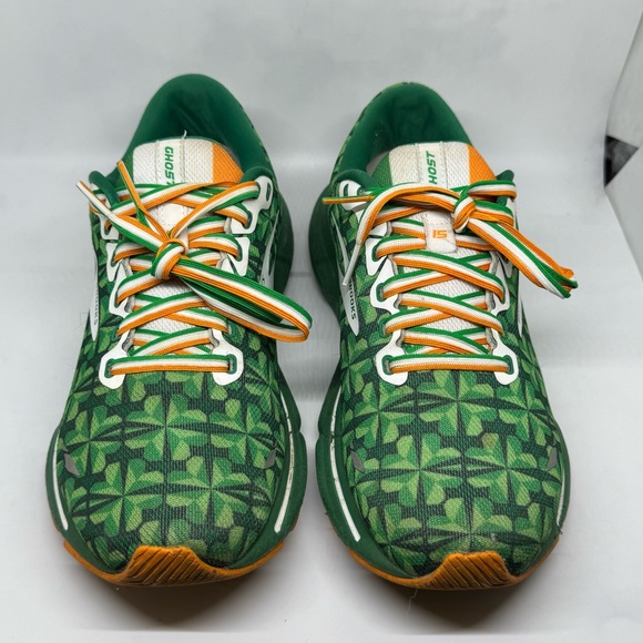 Brooks Ghost 15 Running Shoes Green Shamrock Run Lucky Limited Women’s Size 8 - Picture 3 of 11